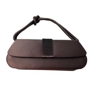 NWOT Jessica McClintock‎ Chocolate Brown Evening Bag Knot Handle